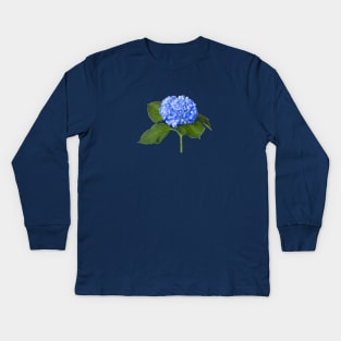 Blue Hydrangea Flower Kids Long Sleeve T-Shirt